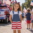 thumbnail image 2 of XAOFW Unisex Independence Day USA Denim Romper Patriotic American Flag Suspenders Shorts 250th Anniversary Celebration Jumpsuits Trendy One-Pieces 8-9 Years, 2 of 4