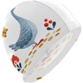 thumbnail image 1 of FYBTO Swimming Cap Goose Flower Butterfly Watercolour Unisex Adult FYBTO Polyester, 1 of 4