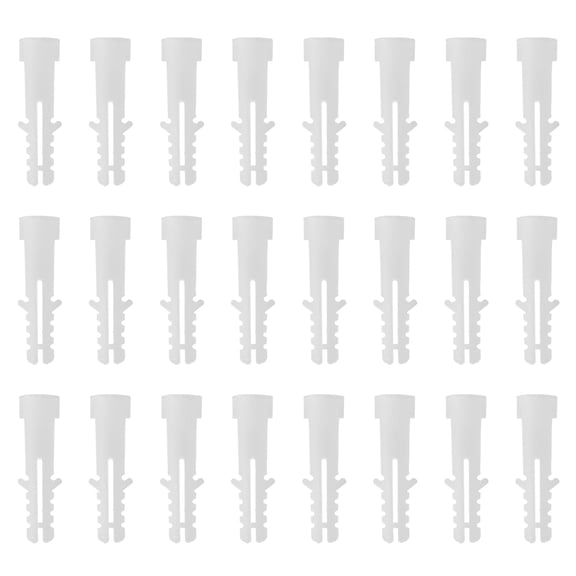 Hemobllo 200Pcs White Plastic Expansion Drywall Anchors with Ribbed Design for Home Use