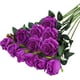 thumbnail image 1 of Xiao Hua 12 ramos de flores artificiales de seda, rosas realistas con tallos largos para decoración del hogar, boda o fiesta (morado), 1 of 4