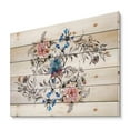 thumbnail image 2 of Designart 'Pink and Blue Wildflowers' Traditional Print on Natural Pine Wood, 2 of 5