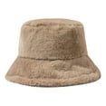 thumbnail image 5 of Clearance! Baberdicy Winter Thick Bucket Warm Hat Bucket Cap Basin Hat for Women Men Solid Color Style Khaki, 5 of 8