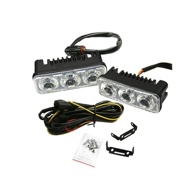 2 luces LED de circulación diurna genéricas, accesorios, faros antiniebla a prueba de polvo y salpicaduras, luces auxiliares para vehículos SUV. Blanco