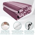 thumbnail image 4 of 3 Pieces King Quilt Set,Pink and Purple Stripe Soft Bedding Sets with 1 Quilt & 2 Pillow Shams,Modern Neutral Striped Summer Bedspread Lightweight Coverlet Comforter for All Season, 4 of 9