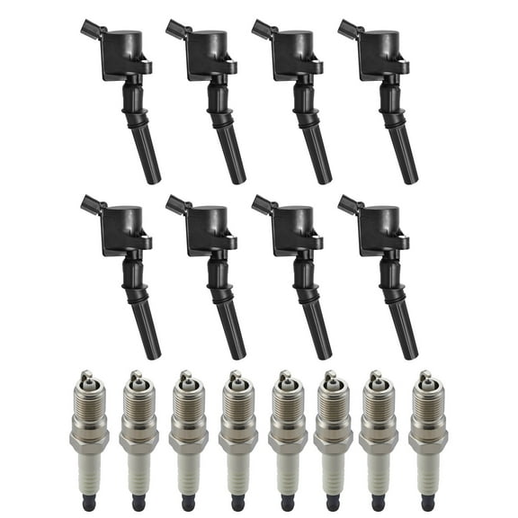 Set of 8 ISA Brand Ignition Coils and  Spark Plug Compatible with 2012 2013 2014 Ford E250 4.6L V8 Replacement for DG508