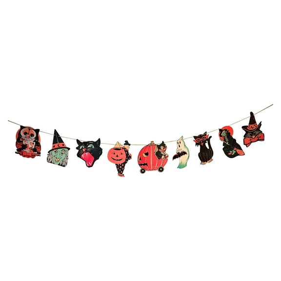 Halloween Garland Halloween Bunting Wall Home Indoor Outdoor Halloween Supplies