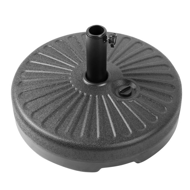Base para Sombrilla de Patio LeisureMod Redonda Ajustable de 51 cm Negra