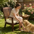 thumbnail image 5 of Indoor Outdoor Chair Cushion - 16.9 x 15.7 Inch Thick Seat Pad with Adjustable Ties for Dining Chairs, Patio Furniture, and Garden Chairs - Foam Comfort Seat Cushion for Home and Garden (Beige), 5 of 7