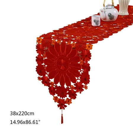 

Exquisite Holly Leaf Linen Table Runners Attractive Brief Style Designs Wedding Party Kitchen Decor Gift for Household