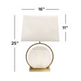 thumbnail image 5 of Pasargad Home Orb White Circular Marble and Metal Table Lamp with Shade, 5 of 7