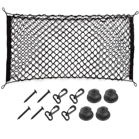 Car Rear Cargo Net, Adjustable Elastic Storage Organizer Net, Trunk Cargo Storage Net, Universal Fit for Car, Vehicle, SUV