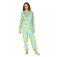 thumbnail image 4 of Adult Christmas Onesie Little Yellow Duck Yellow Polka Dots Pattern Zipper One-Piece Pajamas Unisex with Pockets, 4 of 6
