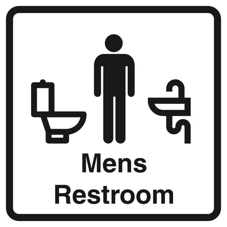 aluminum mens restroom print