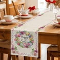 thumbnail image 5 of Spring Floral Table Runner 48 Inches, Watercolor Easter Eggs Wreath Plants Beige Bed Runner Dresser Scarves Tabletop for Indoor Outdoor Parties/Ceremony/Banquet, 13" x 48", 5 of 8