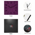 thumbnail image 2 of Dark Purple Wooden Wall Clock Silent Non Ticking, Farmhouse Burlap Solid Brown Modern Linen Texture Square Wall Clocks Battery Operated, Decor Clock for Home Office, Living Room, Kitchen, 12 Inch, 2 of 9