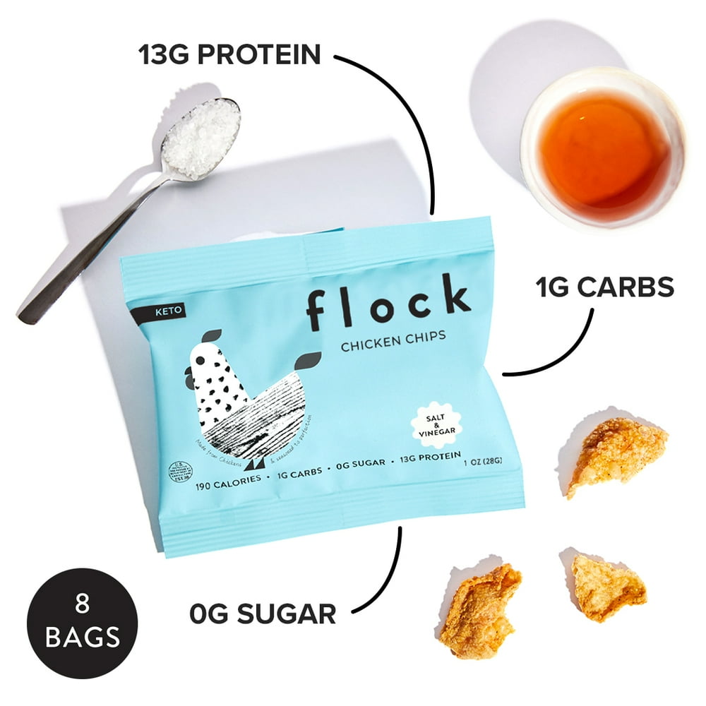 Salt & Vinegar Flock Chicken Chips (8 bags)