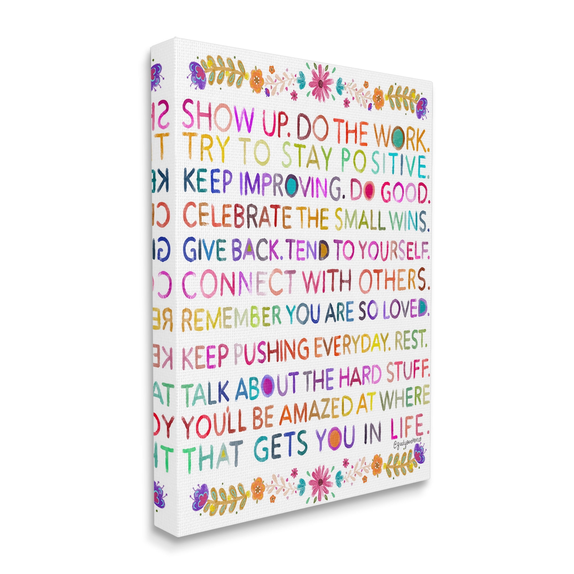 Stupell Industries Floral Motivational Phrases Botanical & Floral Painting Gallery Wrapped Canvas Art Print Wall Art, 30 x 40