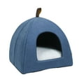 thumbnail image 1 of Cama nido para gatos, tienda para perros pequeños, cueva cálida antideslizante transpirable, tienda suave para mascotas, cama tipo cueva, cama para Azul Medio, 1 of 10