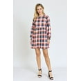 thumbnail image 4 of Plaid Raglan Drop Shoulder Bishop Sleeve Dress | 2 Colors | S-3X, 4 of 11