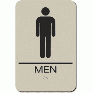 

MEN Restroom Sign - Styrene-Taupe / Black (1 Unit)
