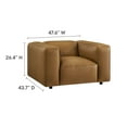 thumbnail image 3 of Modway Auren Vegan Leather Upholstered Armchair in Camel, 3 of 10