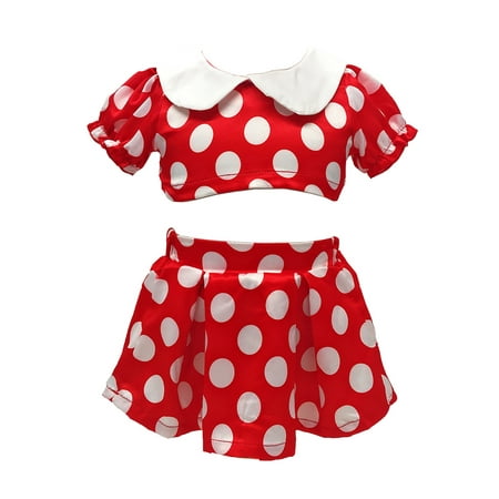 stylesilove Baby Girl Cartoon Polka Dots Halloween Top and Skirt 2 Piece Outfit Set (120/18-24 Months)