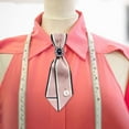 thumbnail image 6 of Segolike Women's Neck Tie Silky Retro Style Smooth Bow Tie for Blouse Student Wedding white pink, 6 of 8
