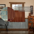 thumbnail image 2 of VHC Brands Classic Country Primitive Kitchen Window Curtains-Star Red Scalloped Tier Pair, L36 x W36, Burgundy, 2 of 5