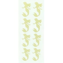 Royal Green Under the Sea Mermaid Stickers for Girls 2 inch (50mm) in Pastel Yellow - 40 Pack