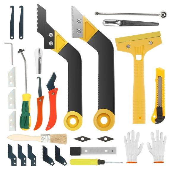26Pcs Grout Removal Tool Kit Efficient Tile Grout Cleaner with Hook Knife Serrated Knife and Blades for Floor Tile Cleaning
