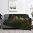 thumbnail image 2 of Rateoe Hybrid Parrot in the Forest Pattern Flannel Throw Blanket, Ultra-soft Blanket for Bed, Couch, Car, Hypoallergenic Anti-pilling blanket-50"x40"(Horizontal), 2 of 6