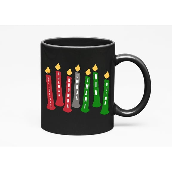 Nguzo Saba. The 7 Principles. Kwanzaa Celebration, Black 11oz Ceramic Mug