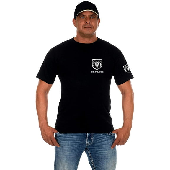 JH Design Men's Dodge Ram Logo T-Shirt Short Sleeve Crew Neck Shirt