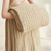 Yhmxh Weighted Blanket Queen Size Waffle Blanket, Classy Soft Jacquard Checkered Sherpa Weighted Blankets for Bed, Machine Washable Cozy Fluffy Heavy Fleece Throw Blanket for Sofa Bed, 60x80 inches