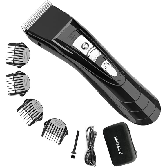 Cordless Rechargeable Hair Clippers for Men, Women & Kids - Adjustable 4-Position Blade, Beard Trimmer, fessional Home Cutting Kit with Travel Case, Barber