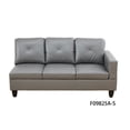thumbnail image 4 of Hommoo Faux Leather Modern Sectional Sofa, Living Room Furniture Sets,L Shaped 4-Seat Couch Sofa Set for Home, Apartment, Dorm, 16'' Back Height, Dark Grey(No Ottomans), 4 of 8