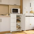 thumbnail image 4 of Pantry Cabinet, 33" White Kitchen Pantry Storage Cabinet with 1 Door, 2 Shelves, 4 Drawers for Dining Room|Bedroom, 4 of 8