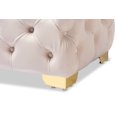 thumbnail image 4 of Baxton Studio Avara Glam and Luxe Light Beige Velvet Fabric Upholstered Gold Finished Button Tufted Ottoman, 4 of 5