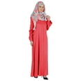thumbnail image 2 of Bimba Islamic Clothes For Women Long Dress With Printed Hijab/Scarf Rayon Abaya Maxi Front Button Muslim Dress, 2 of 6