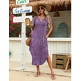thumbnail image 6 of Zeagoo Long Dresses for Women Casual Summer Maxi Dress Short Sleeve Long Dress with Pockets Curve Hem Long Dress Crew Neck, 6 of 7