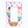 thumbnail image 5 of Metal Light Switch Plate Cover Floral Fruit Cupcakes Purple Heart Wallpaper CAK037, 5 of 13