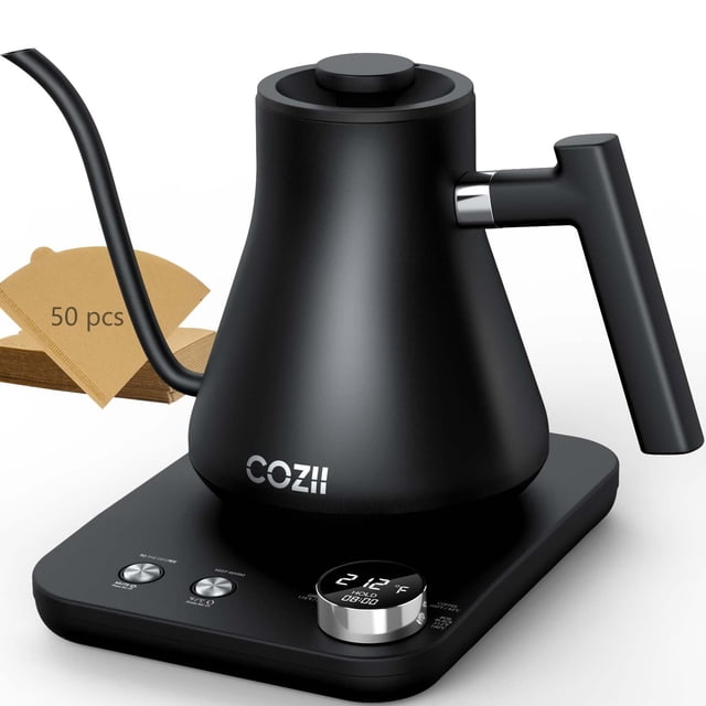 Hervidor eléctrico COZII Gooseneck 0.9L 1200W con 5 preajustes negros