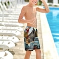 thumbnail image 6 of Cauagu Vintage Truck Farm Scene Print Swim Trunks for Men,Youth Boys Swim Shorts Compression Liner Beach Shorts Boys' Swimming Shorts 7-20 Years Bathing Suit-Medium, 6 of 7