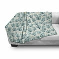 thumbnail image 3 of Nautical Soft Flannel Fleece Throw Blanket, Underwater Composition Corals and Fish Silhouettes, Cozy Plush for Indoor and Outdoor Use, 50" x 60", Sea Blue Ivory, by Ambesonne, 3 of 6