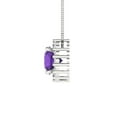 thumbnail image 3 of Clara Pucci 14K White Solid Hypoallergenic Gold 1.16Ct Natural Amethyst Round Brilliant Cut Halo Designer Necklace Pendant For February, 3 of 6