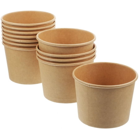 Minkissy 12pcs Disposable Paper Bowls for Soup Salad Parties Camping Home Kitchen Events and Bakeries