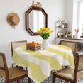thumbnail image 3 of Yellow Striped Table Cloth Waterproof Tablecloths, Farmhouse Vintage Stripes Tablecloth Dining Table Cover for Kitchen Party Tabletop Outdoor, Square Tablecloth 60x60 Inch, 3 of 9
