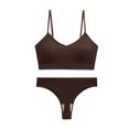 thumbnail image 4 of ZQUUVOU Women's Sports Bra Bikini Set Racerback Breathable Quick Dry Yoga Running Fitness Training Comfortable Workout Brown, 4 of 9