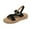 Black, variant on Sandles for Women Women's Fashion Casual Spring And Summer Outer Wear Solid Color Round Toe Open Toe One-Line Buckle Soft Bottom Flat Sandals Brown