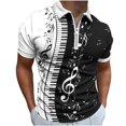thumbnail image 2 of Titcea Mens Shirts Fashion Printed Lapel Short Sleeve Buttons Shirt Hawaii Beach Vacation Summer Party Casual T Shirts, 2 of 5